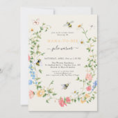Invitation Baby shower Fleur sauvage de Mama à Bee (Devant)