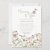 Invitation Baby shower Fleur sauvage de maman à Bee (Devant)