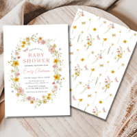 Baby shower Fleur sauvage de papillon rose