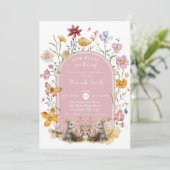 Invitation Baby shower Fleur sauvage de Pâques de YouTube (Debout devant)