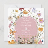 Invitation Baby shower Fleur sauvage de Pâques de YouTube (Devant)