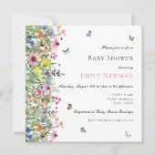 Invitation Baby shower Fleur sauvage d'été de Bohême (Devant)