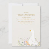 Invitation Baby shower Fleur sauvage d'oie d'aquarelle (Devant)
