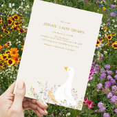 Invitation Baby shower Fleur sauvage d'oie d'aquarelle