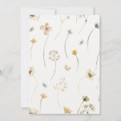 Invitation Baby shower Fleur sauvage d'or (Dos)