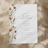 Invitation Baby shower Fleur sauvage élégant