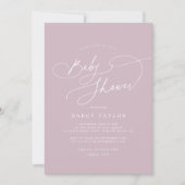Invitation Baby shower Fleur sauvage élégant de charme rose (Devant)