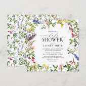 Invitation Baby shower Fleur sauvage été (Devant / Derrière)
