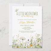 Invitation Baby shower fleur sauvage fille (Devant)