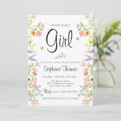 Invitation Baby shower fleur sauvage Garden Party (Debout devant)
