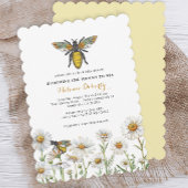 Invitation Baby shower Fleur sauvage Honey Bee Bumblebee