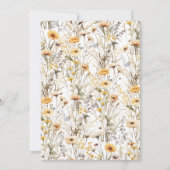 Invitation Baby Shower Fleur Sauvage Jaune (Dos)