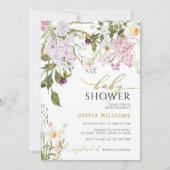 Invitation Baby shower Fleur sauvage Lilac (Devant)
