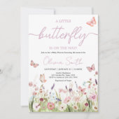 Invitation Baby shower Fleur sauvage Little Butterfly (Devant)
