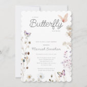 Invitation Baby shower Fleur sauvage Little Butterfly (Devant)