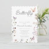 Invitation Baby shower Fleur sauvage Little Butterfly (Debout devant)