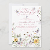 Invitation Baby shower Fleur sauvage Little Butterfly Waterco (Devant)