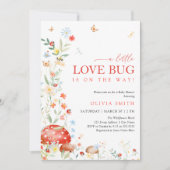 Invitation Baby shower fleur sauvage Little Love Bug (Devant)