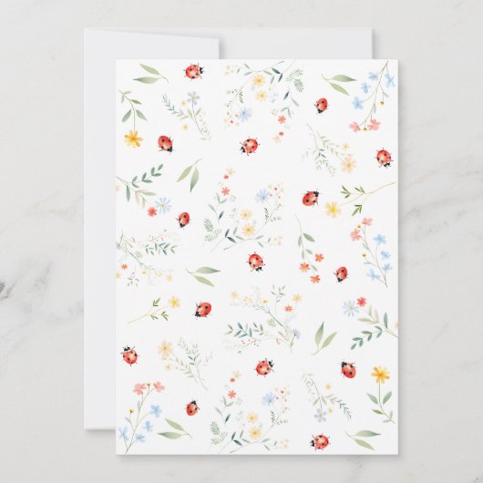 Invitation Baby shower fleur sauvage Little Love Bug (Dos)