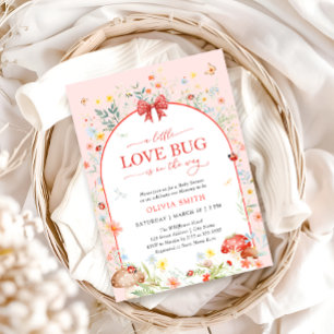 Invitation Baby shower Fleur sauvage Little Love Bug