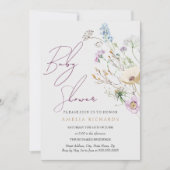 Invitation Baby shower Fleur sauvage lunatique (Devant)