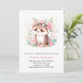 Invitation Baby shower Fleur sauvage Magic Girl  (Debout devant)