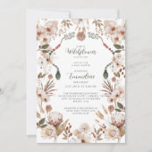 Invitation Baby shower Fleur sauvage Neutral Boho (Devant)