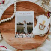 Invitation Baby shower Fleur sauvage orange brûlé