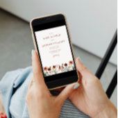 Invitation Baby shower Fleur sauvage orange brûlé