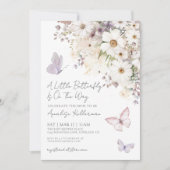 Invitation Baby shower Fleur sauvage papillon (Devant)