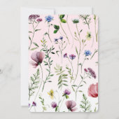 Invitation Baby shower fleur sauvage papillon fille (Dos)