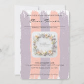 Invitation Baby shower Fleur sauvage Pastel Neutre Genre (Devant)