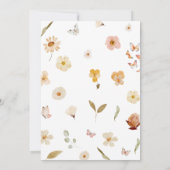 Invitation Baby shower fleur sauvage petit papillon (Dos)