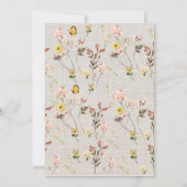 Invitation Baby shower Fleur sauvage rose aquarelle (Dos)