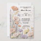 Invitation Baby shower Fleur sauvage rose dévêtu (Devant)