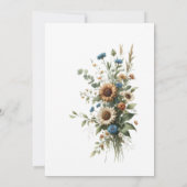 Invitation Baby shower Fleur sauvage rustique (Dos)