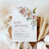Invitation Baby shower Fleur sauvage rustique