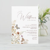 Invitation Baby Shower Fleur Sauvage Rustique (Debout devant)