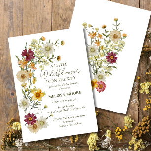 Invitation Baby shower Fleur sauvage Rustique Boho Sage Green