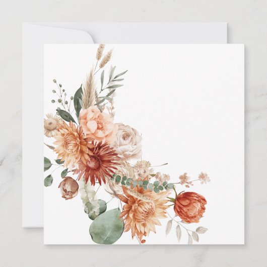 Invitation Baby shower Fleur sauvage rustique pour bébé saupo (Dos)