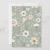 Invitation Baby shower Fleur sauvage Sage Boho (Dos)