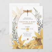 Invitation Baby shower Fleur sauvage Sunflower Fall (Devant / Derrière)