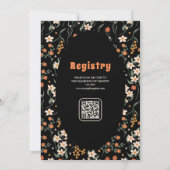 Invitation Baby shower Fleur sauvage Super Black Orange (Dos)