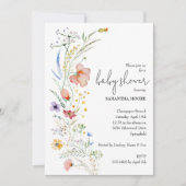 Invitation Baby shower fleur sauvage tout en un (Devant)