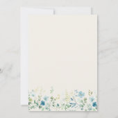 Invitation Baby shower Fleur sauvage turquoise bleu beige (Dos)