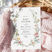 Invitation Baby shower Fleur sauvage vintage