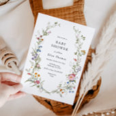 Invitation Baby shower Fleur sauvage vintage