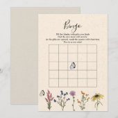 Invitation Baby shower Fleur sauvage vintage Jeu (Devant / Derrière)