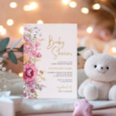 Invitation Baby shower Fleur sauvage violet