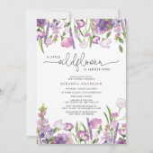 Invitation Baby shower Fleur sauvage violet (Devant)